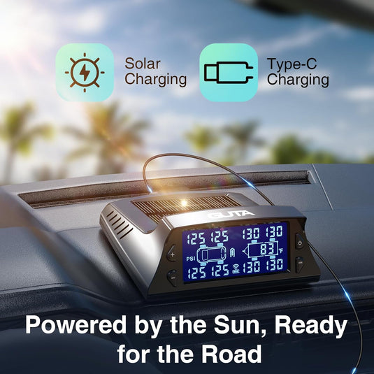 Solar Charging TPMS Tire Pressure Monitoring System | GT40 GUTA