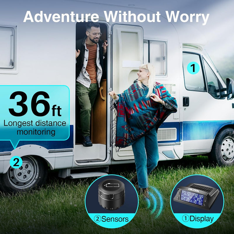 Load image into Gallery viewer, Solar Charging TPMS Tire Pressure Monitoring System | GT40 GUTA