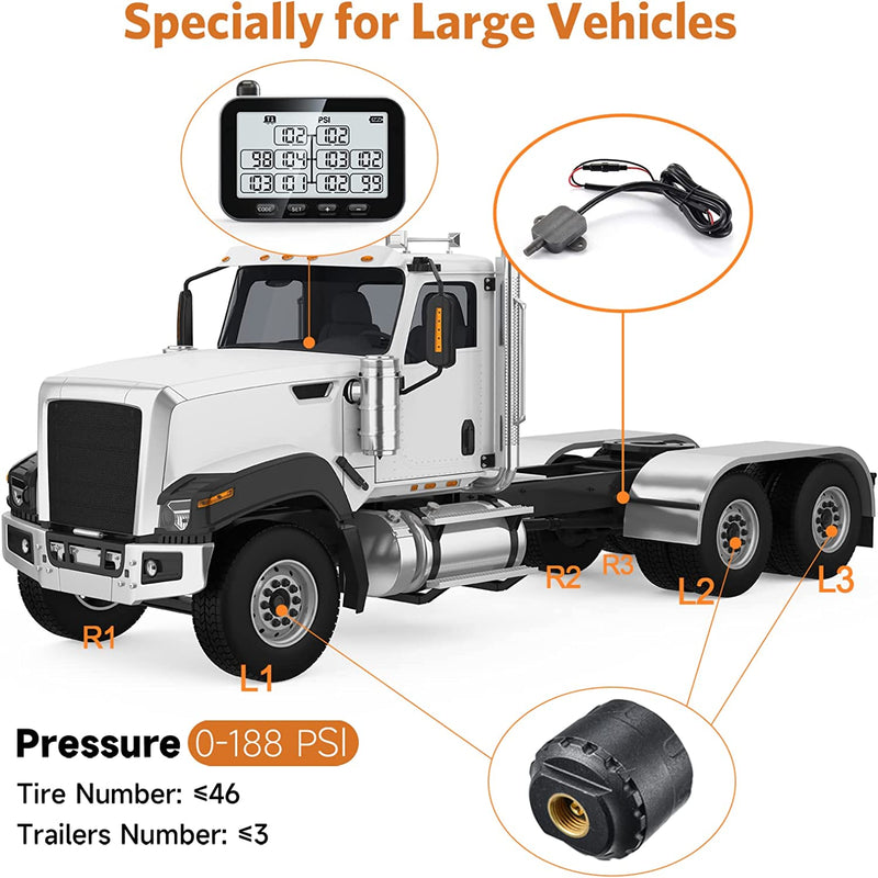 Load image into Gallery viewer, Trailer Tire Pressure Monitoring System GUTA GT107-2 specially for large vehicles
