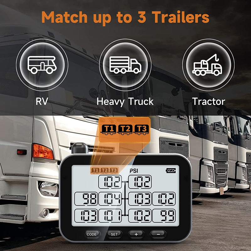 Load image into Gallery viewer, Trailer Tire Pressure Monitoring System GUTA GT107-2 Match up to 3 trailers
