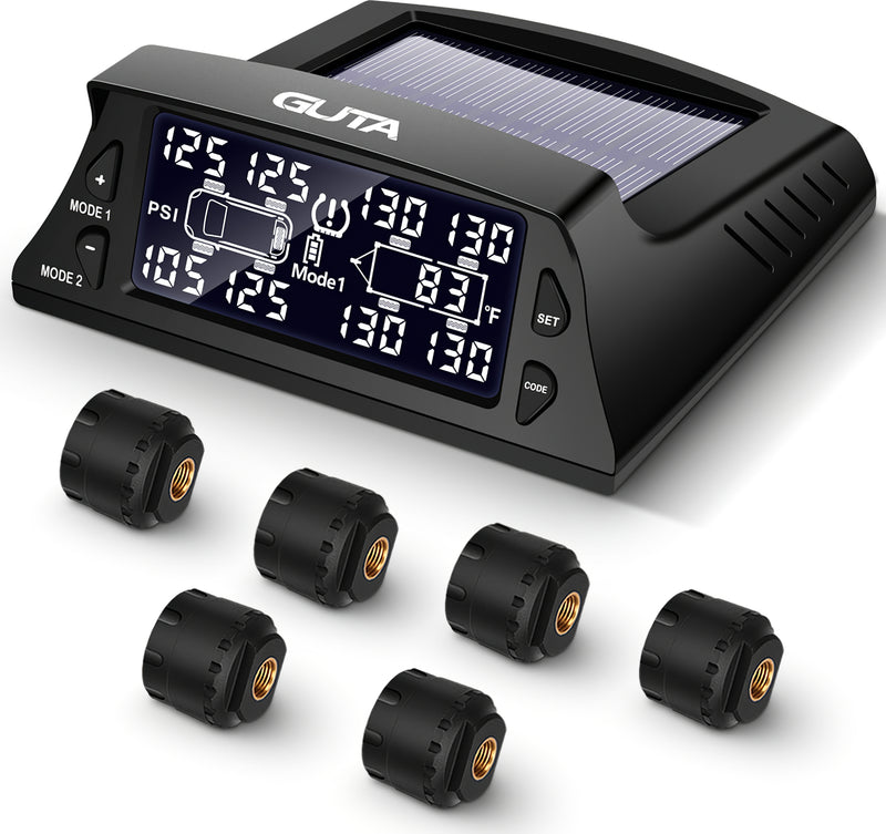 Load image into Gallery viewer, Solar Charging Tire Pressure Monitoring System GUTA 6 sensors M20
