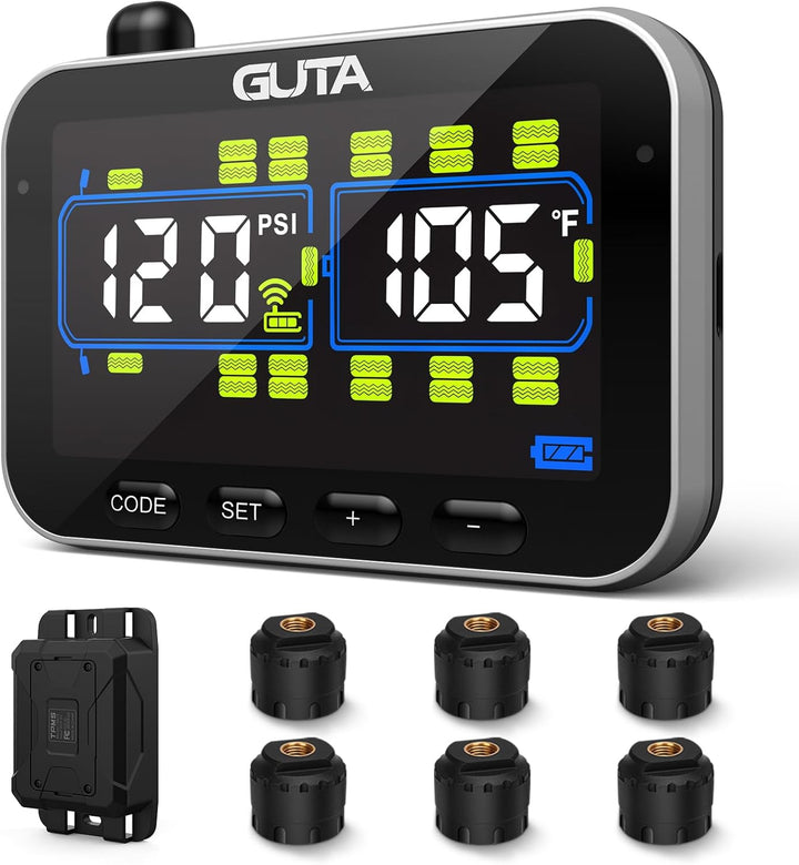 GUTA GT20 RV Trailer TPMS Tire Pressure Monitoring System with 6 Alerts ...