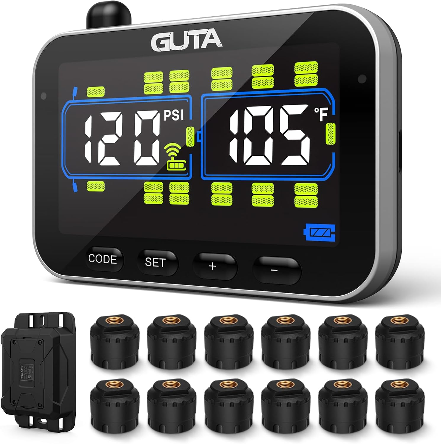 GUTA GT20 TPMS Tire Pressure Monitoring System with GS02 Cap Sensors Guta TPMS