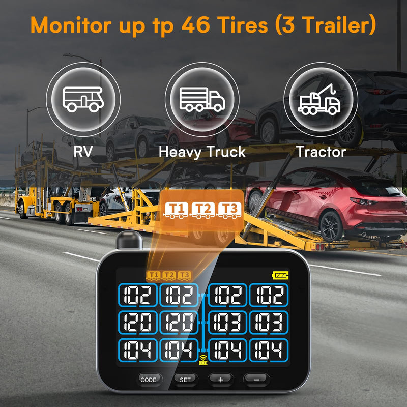 Laden Sie das Bild in Galerie -Viewer, GUTA GT30 TPMS Tire Pressure Monitoring System - Color Screen Guta TPMS

