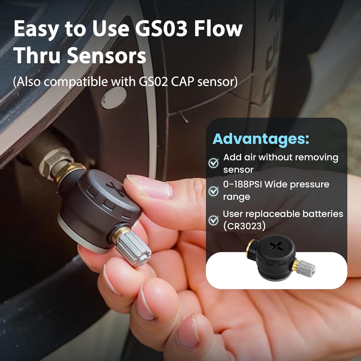 GUTA GT80 TPMS Tire Pressure Monitoring System with GS02 Cap Sensors GUTA