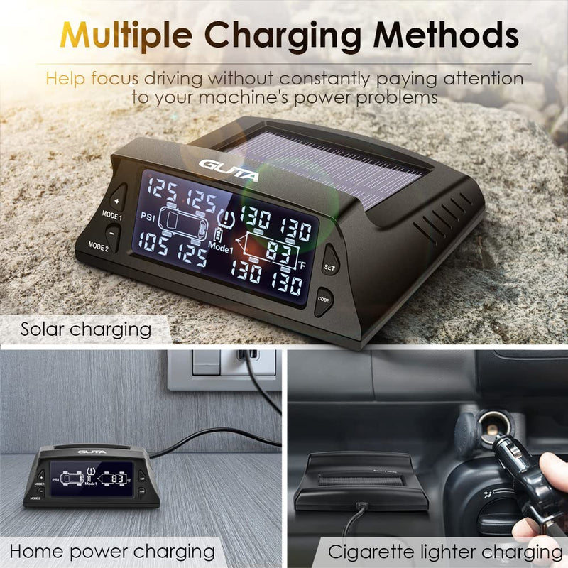 Load image into Gallery viewer, Solar Charging Tire Pressure Monitoring System GUTA M20 multiple charging methods
