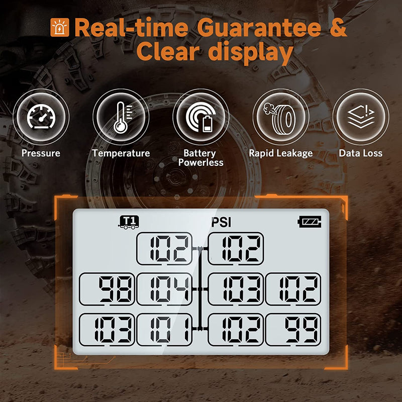 Load image into Gallery viewer, Trailer Tire Pressure Monitoring System GUTA GT107-2 real time guarantee y clear display
