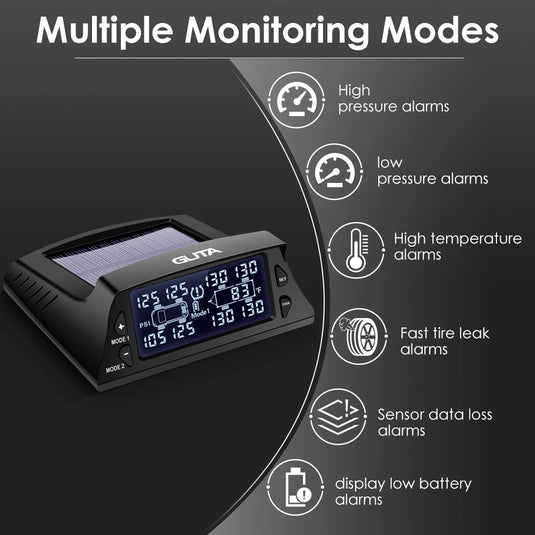Solar Charging Tire Pressure Monitoring System GUTA M20 multiple monitoring modes