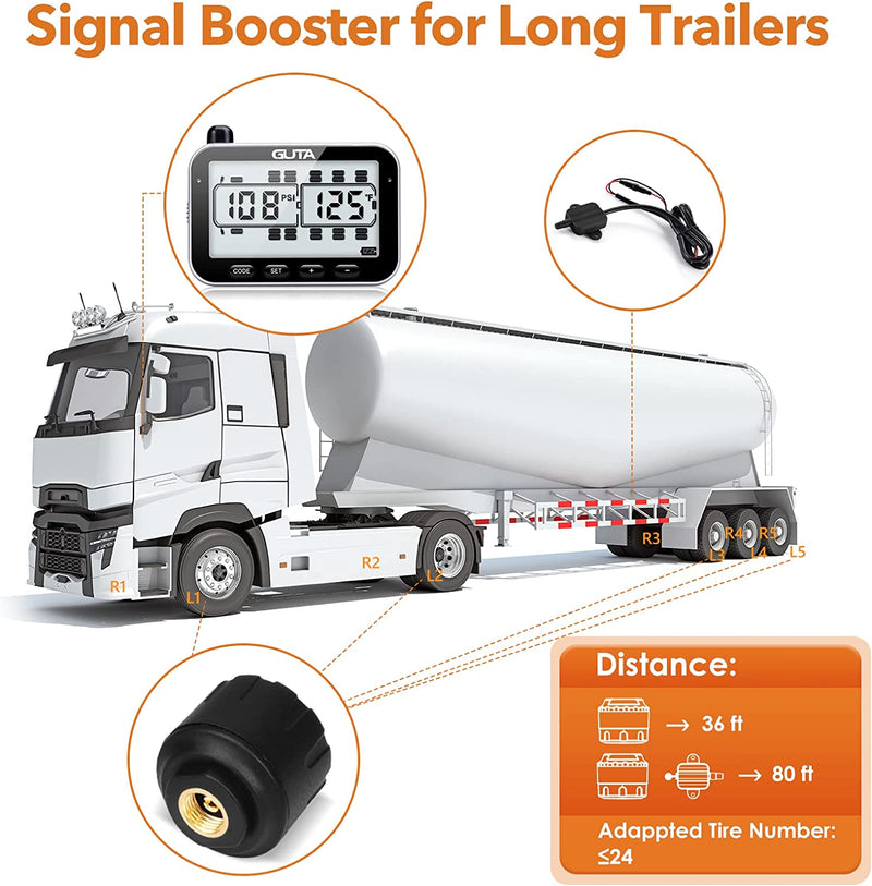 Load image into Gallery viewer, RV Tire Pressure Monitoring System GUTA GT107-1 Truck signal booster for long trailers
