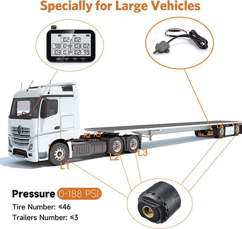 Load image into Gallery viewer, Trailer Tire Pressure Monitoring System GUTA GT107-2 specilly for large vehicles
